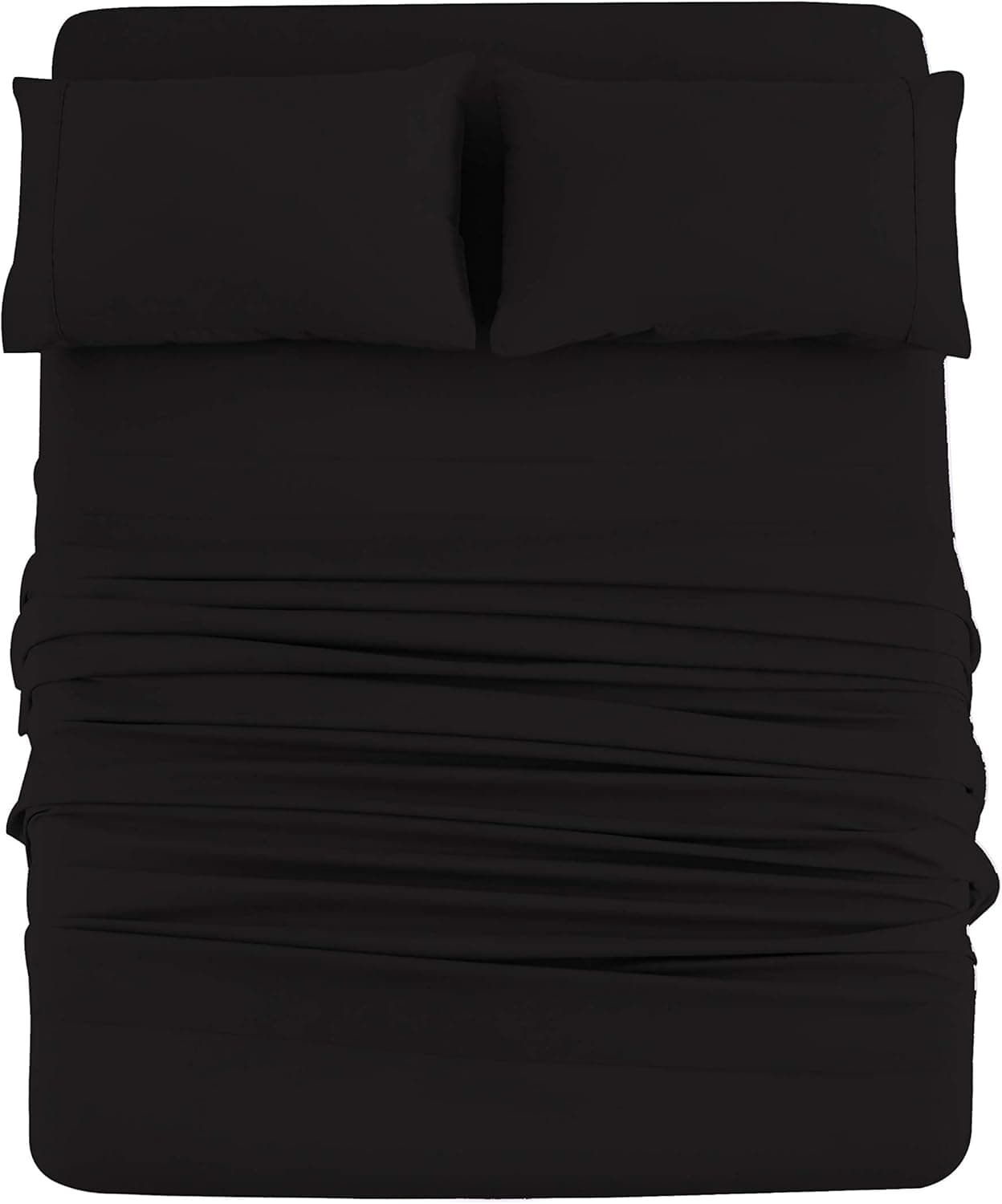 Mohap Bed Sheet Set 3 Pieces Double Brushed Microfiber 1800 - Breathable All Season Luxury Soft Bedding - Twin Black