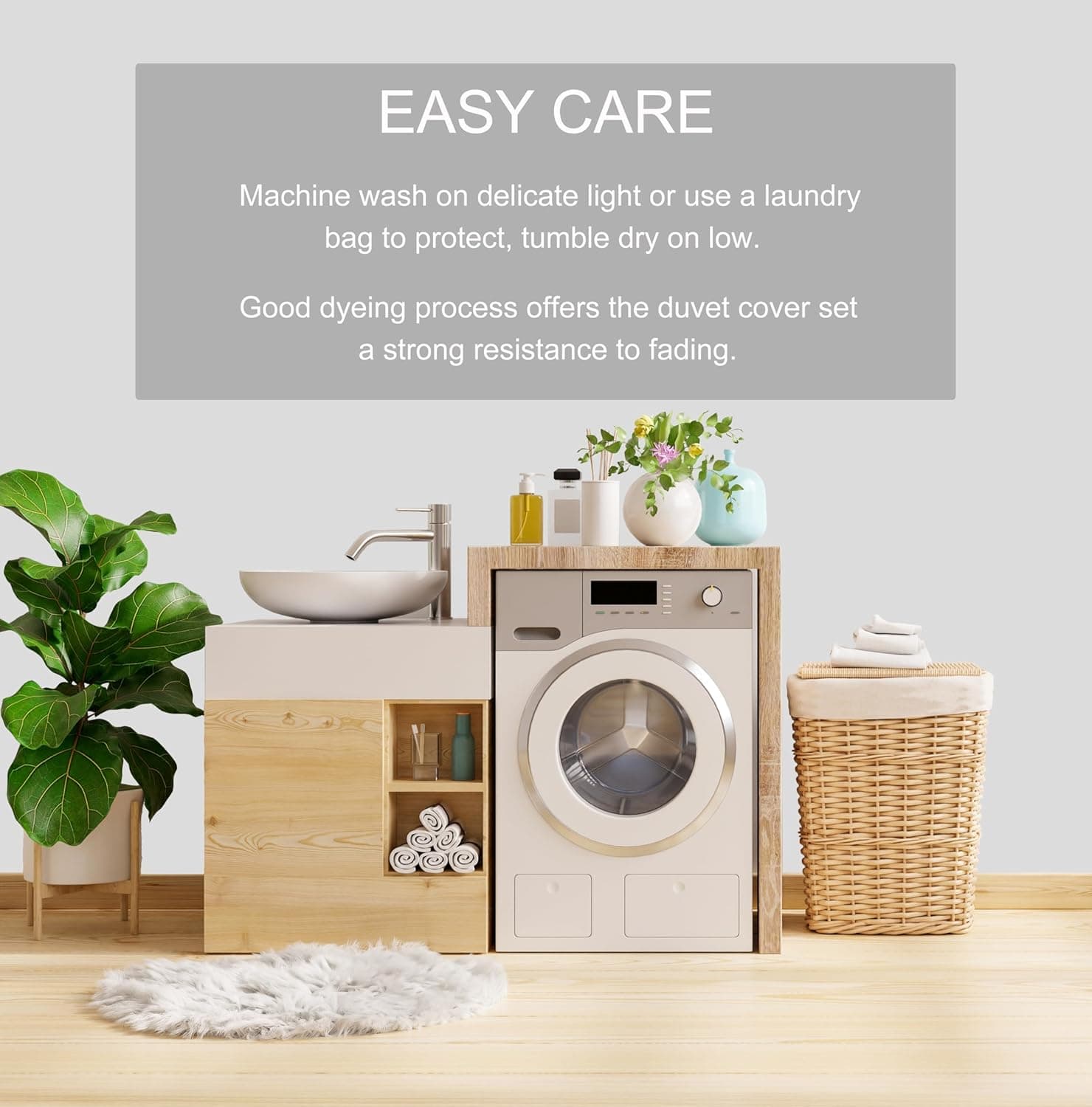 Parure housse de couette de 3 pièces, housse de couette respirante avec taies d'oreiller, Microfibre, blanc, Double 8