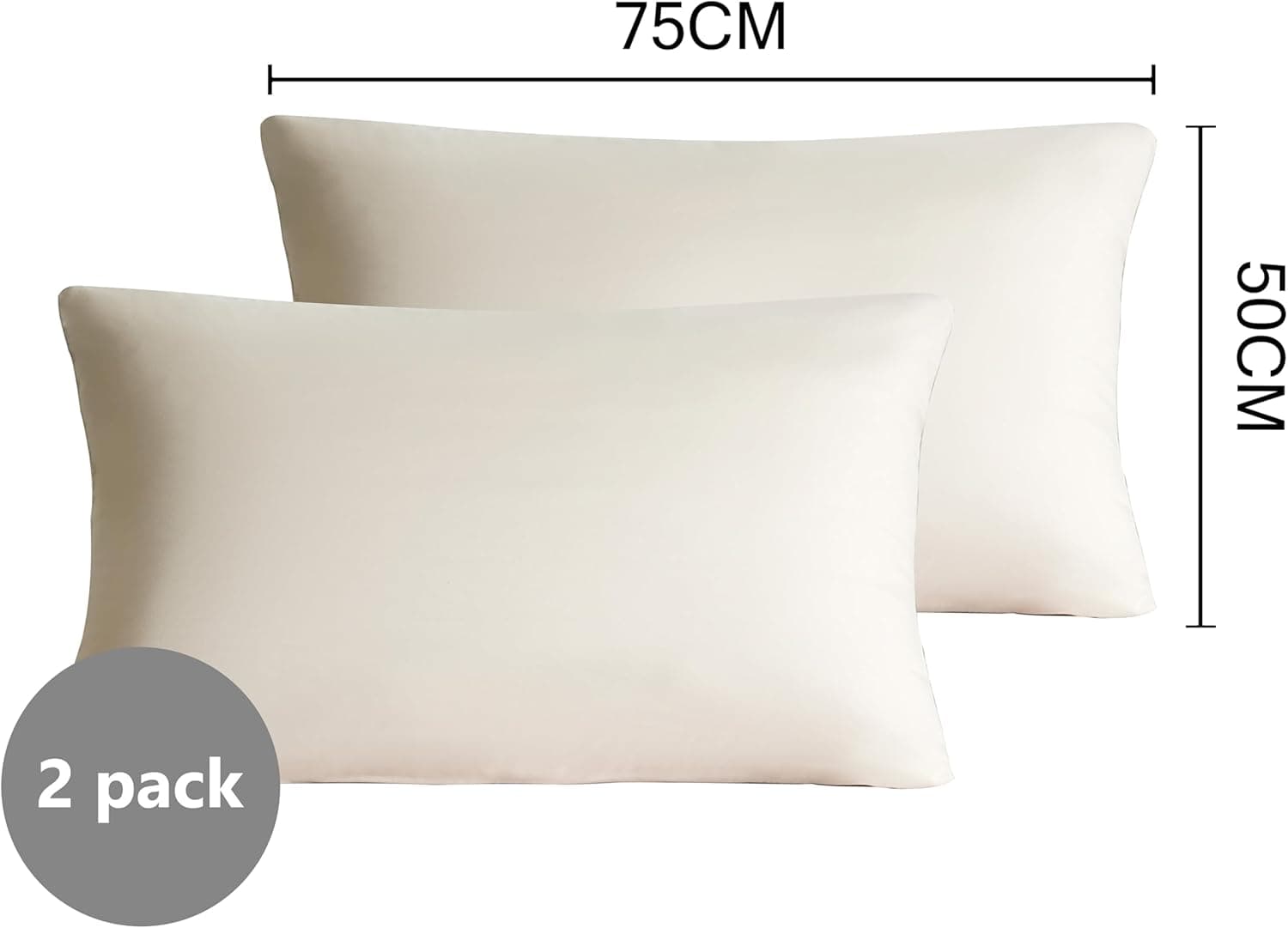 MOHAP Warm Zippered Pillowcases 50X75 cm 2 Pack-Super Soft Breathable Brushed Microfiber Pillow Cases Cover for Hair and Skin Cream 2