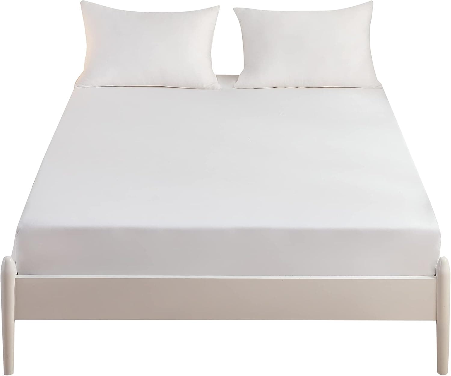 MOHAP Drap Housse 180x200cm avec Bonnet 30cm Blanc Drap Housse 100 GSM en Microfibre de Haute Qualité 100% Polyester Doux, Résistant, Anti Plis 5