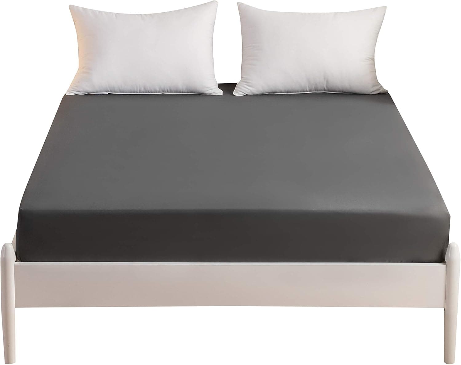 MOHAP Drap Housse 160x200cm avec Bonnet 30cm Gris Drap Housse 100 GSM en Microfibre de Haute Qualité 100% Polyester Doux, Résistant, Anti Plis 6