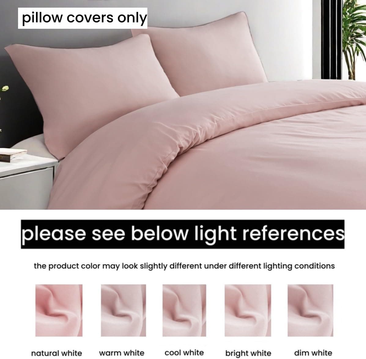 Mohap Zipper Pillowcase 2 Pieces Brushed Microfiber 1800 Hotel Quality Super Soft Pillow Cover No Shrinkage No Fade Pillow Protectors - Pink, Queen 6