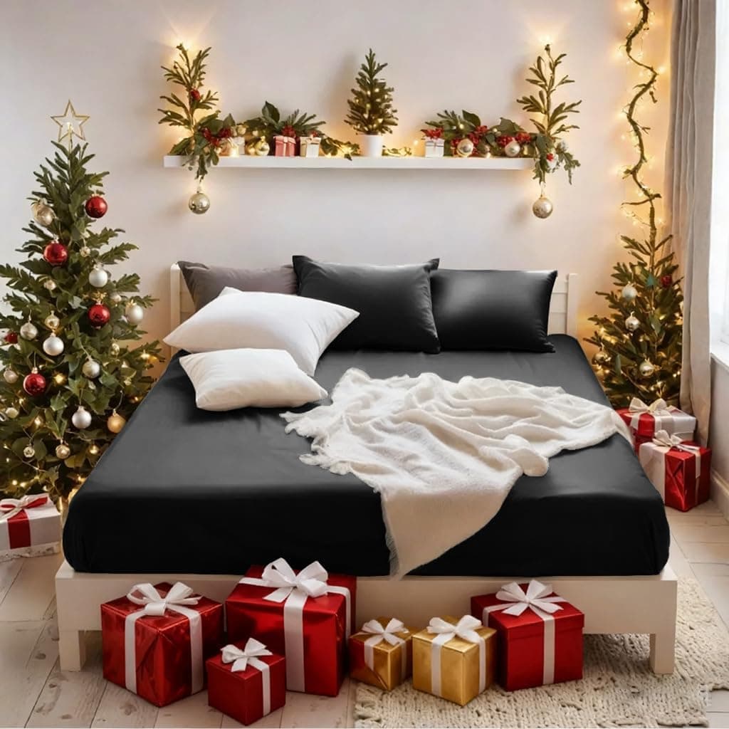 Drap-housse Mohap, Noir , Double