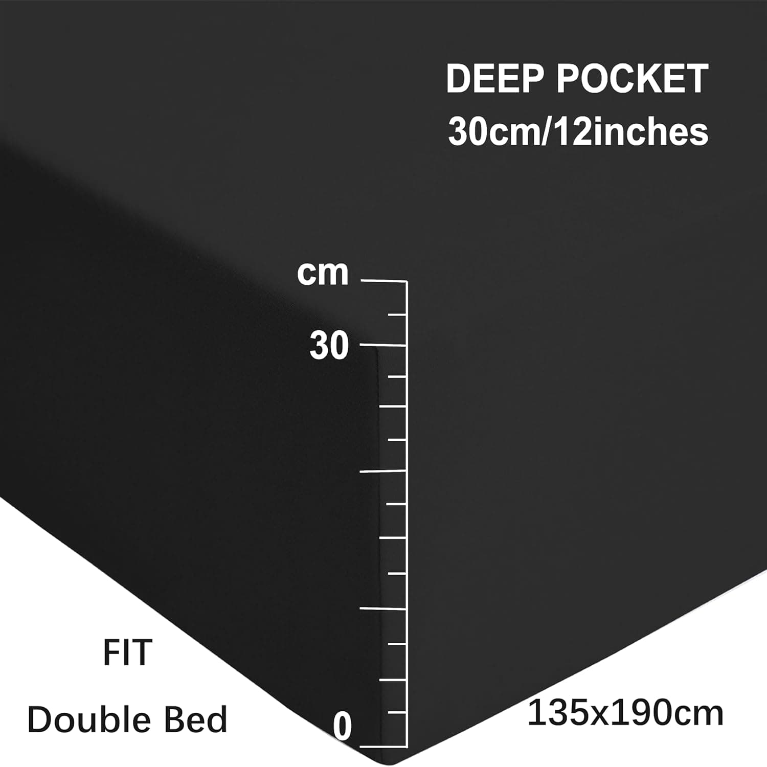 Drap-housse Mohap, Noir , Double 2