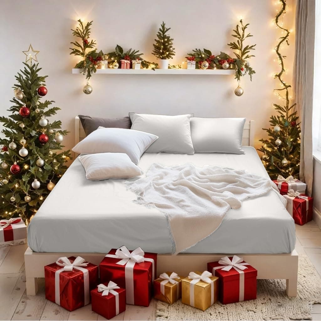 Drap-housse Mohap, blanc, Double