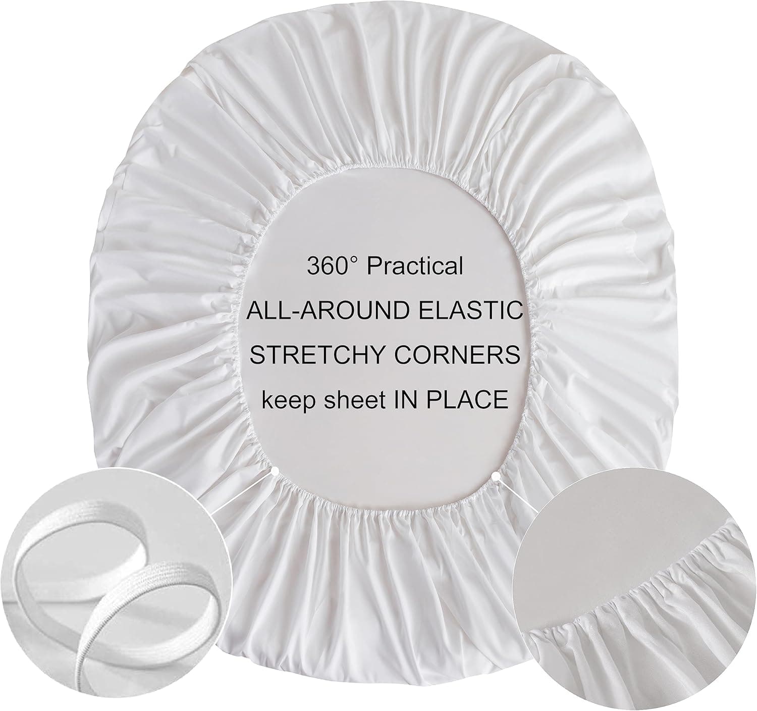 Drap-housse Mohap, blanc, Double 3