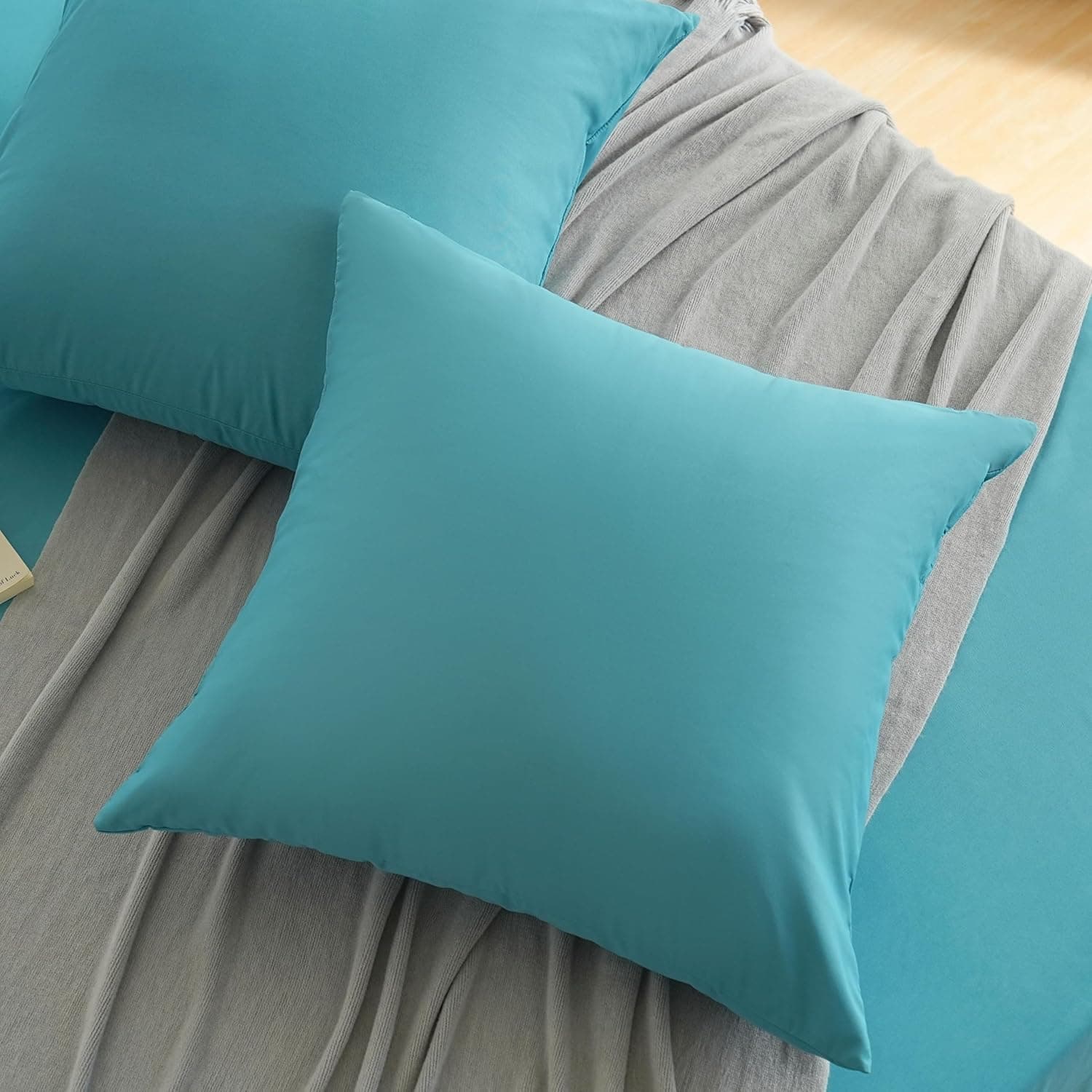 MOHAP Lot de 2- Taies d'oreiller 65x65cm Lac Bleu Housse d'oreiller avec Une Fermeture Eclair en Microfibre 4