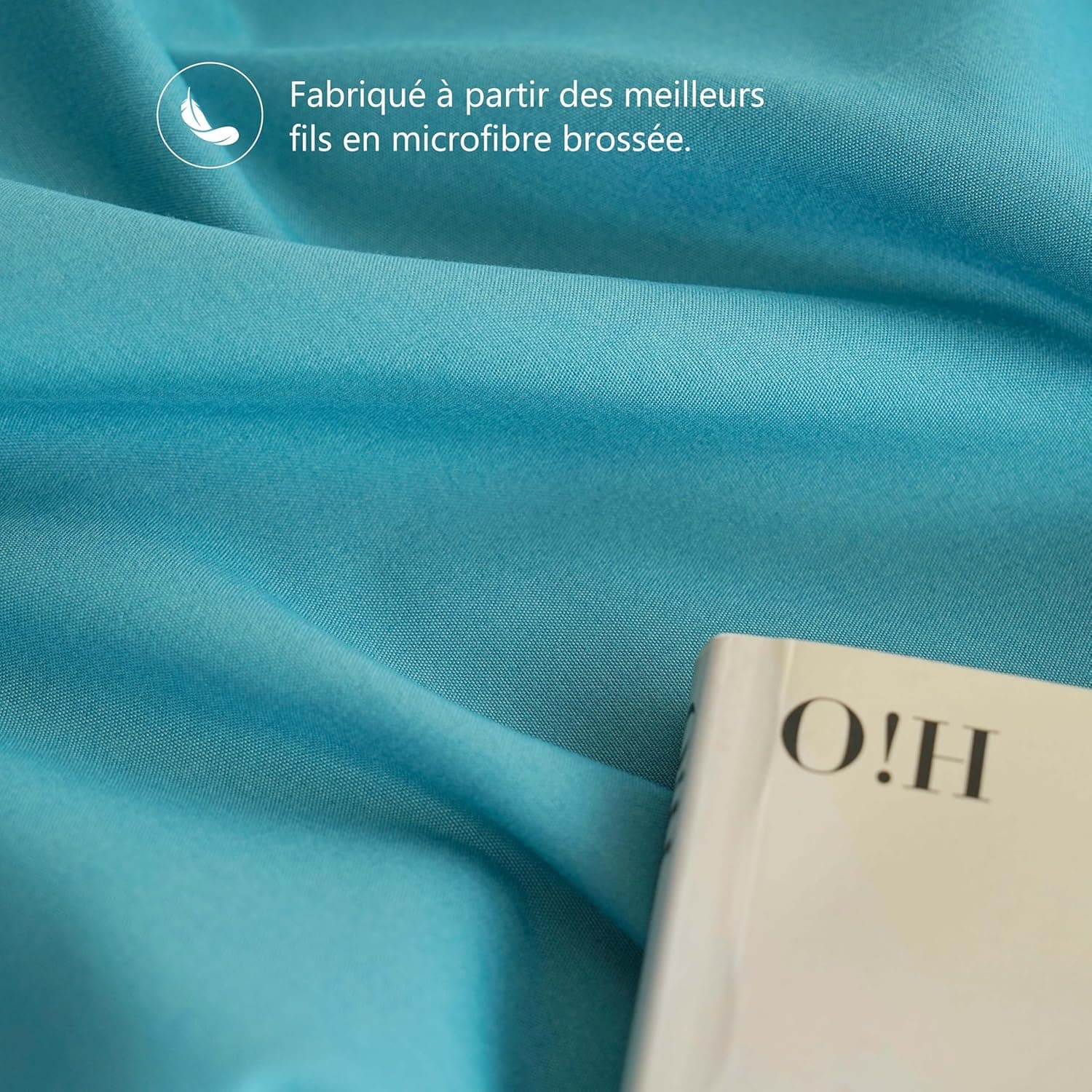 MOHAP Lot de 2- Taies d'oreiller 65x65cm Lac Bleu Housse d'oreiller avec Une Fermeture Eclair en Microfibre 6