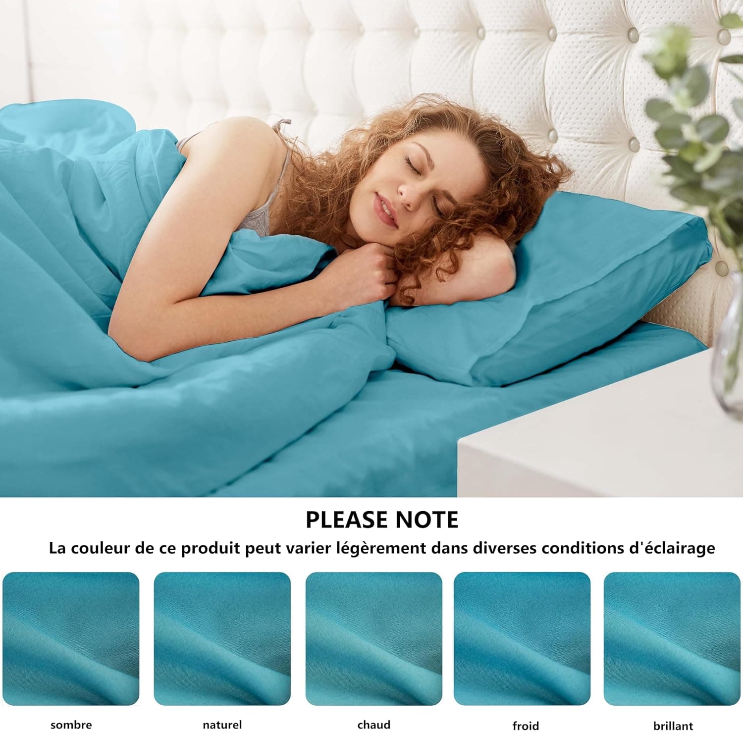 MOHAP Lot de 2- Taies d'oreiller 65x65cm Lac Bleu Housse d'oreiller avec Une Fermeture Eclair en Microfibre 7