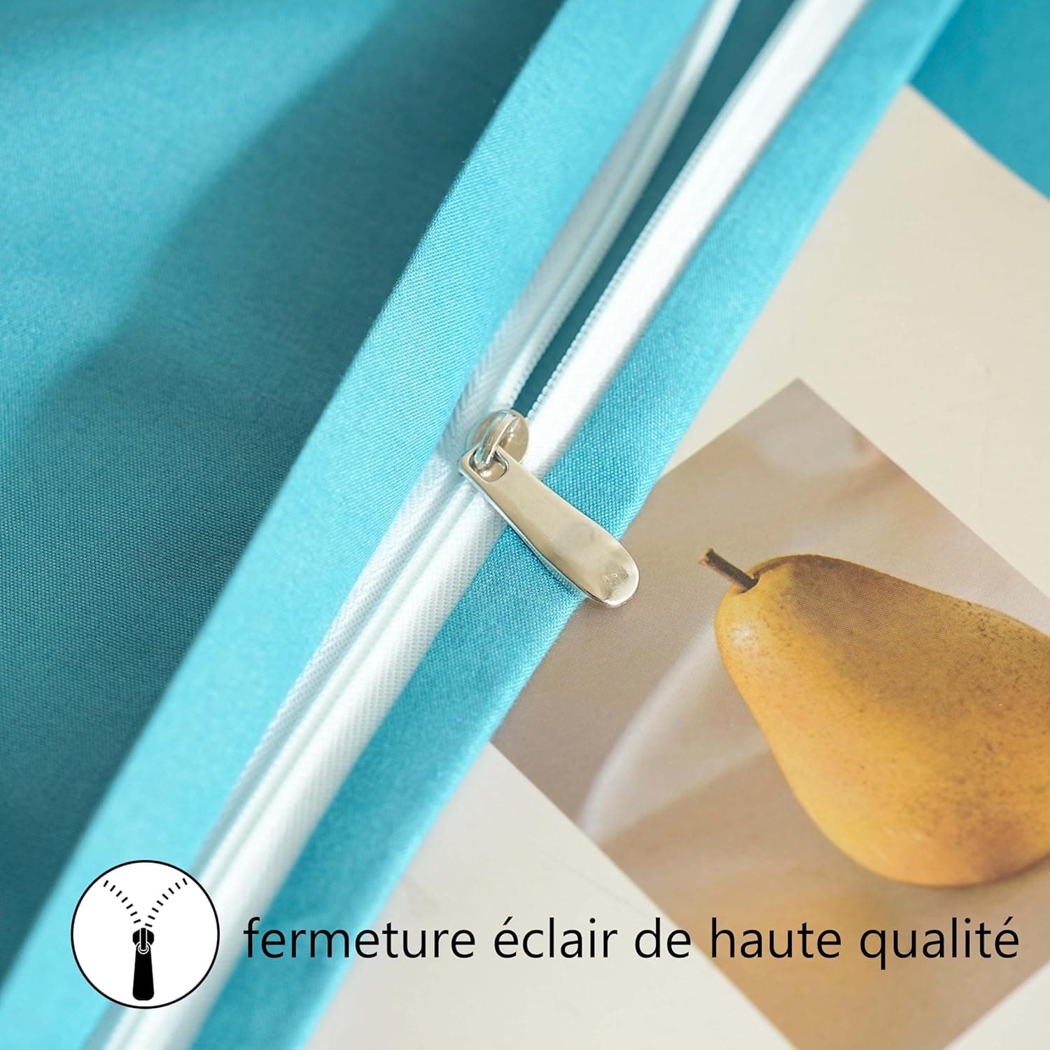 MOHAP Lot de 2- Taies d'oreiller 50x70cm Lac Bleu Housse d'oreiller avec Une Fermeture éclair en Microfibre 5