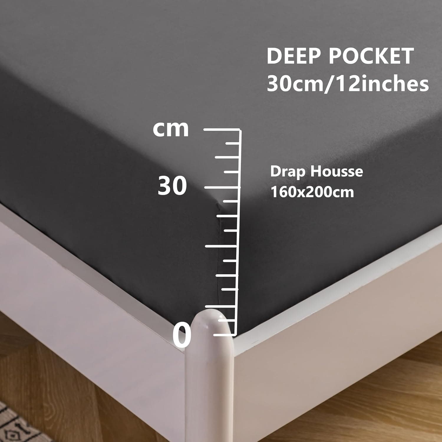 MOHAP Drap Housse 160x200cm avec Bonnet 30cm Rose Drap Housse 100 GSM en Microfibre de Haute Qualité 100% Polyester Doux, Résistant, Anti Plis 6