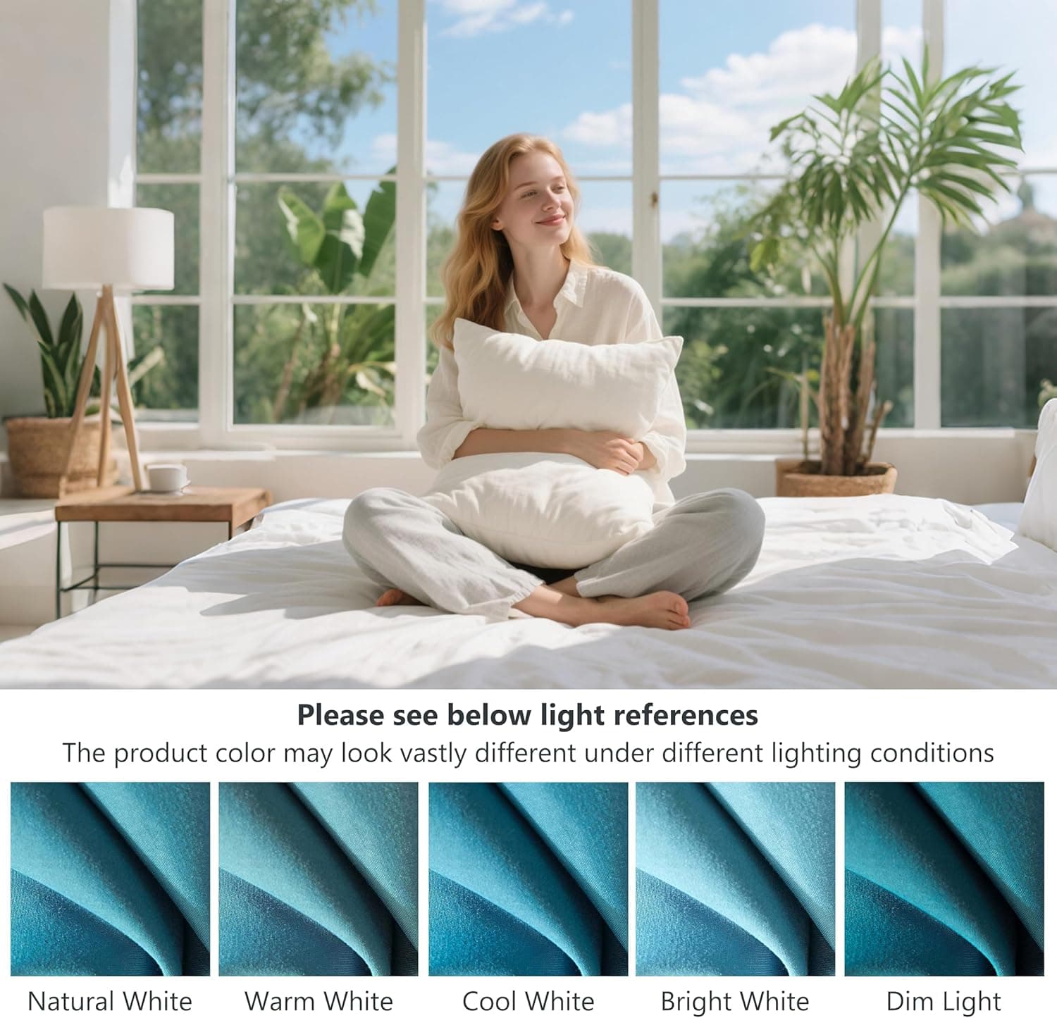 MOHAP Warm Double Size Fitted Sheet Teal with Extra Deep 30 cm Pocket Bed Sheet Only Bedsheet Brushed Microfiber Bottom Sheet for Double Bed 135x190 Teal 5