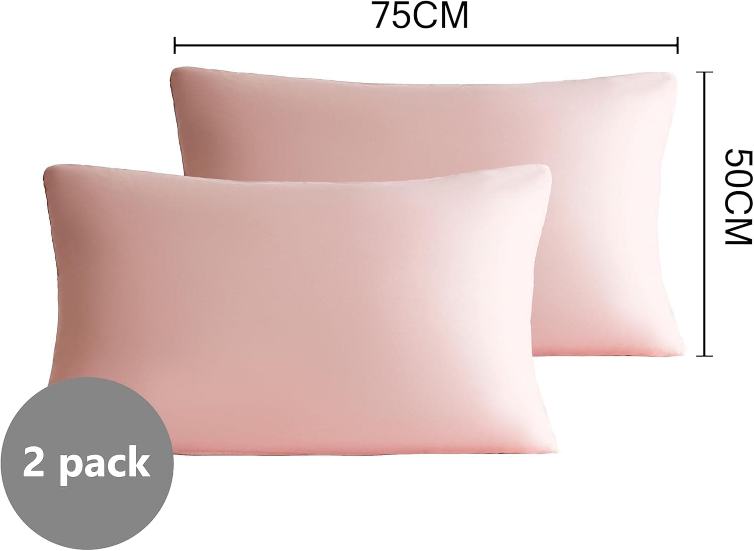 MOHAP Warm Zippered Pillowcases 50X75 cm 2 Pack- Super Soft Breathable Brushed Microfiber Pillow Cases Cover for Hair and Skin Pink 2