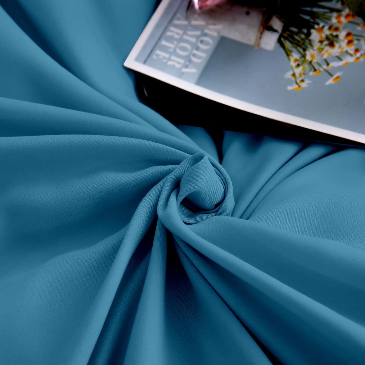 Mohap - Paire de taies d'oreiller en microfibre durable, Microfibre brossée, bleu sarcelle, 50x75cm 3