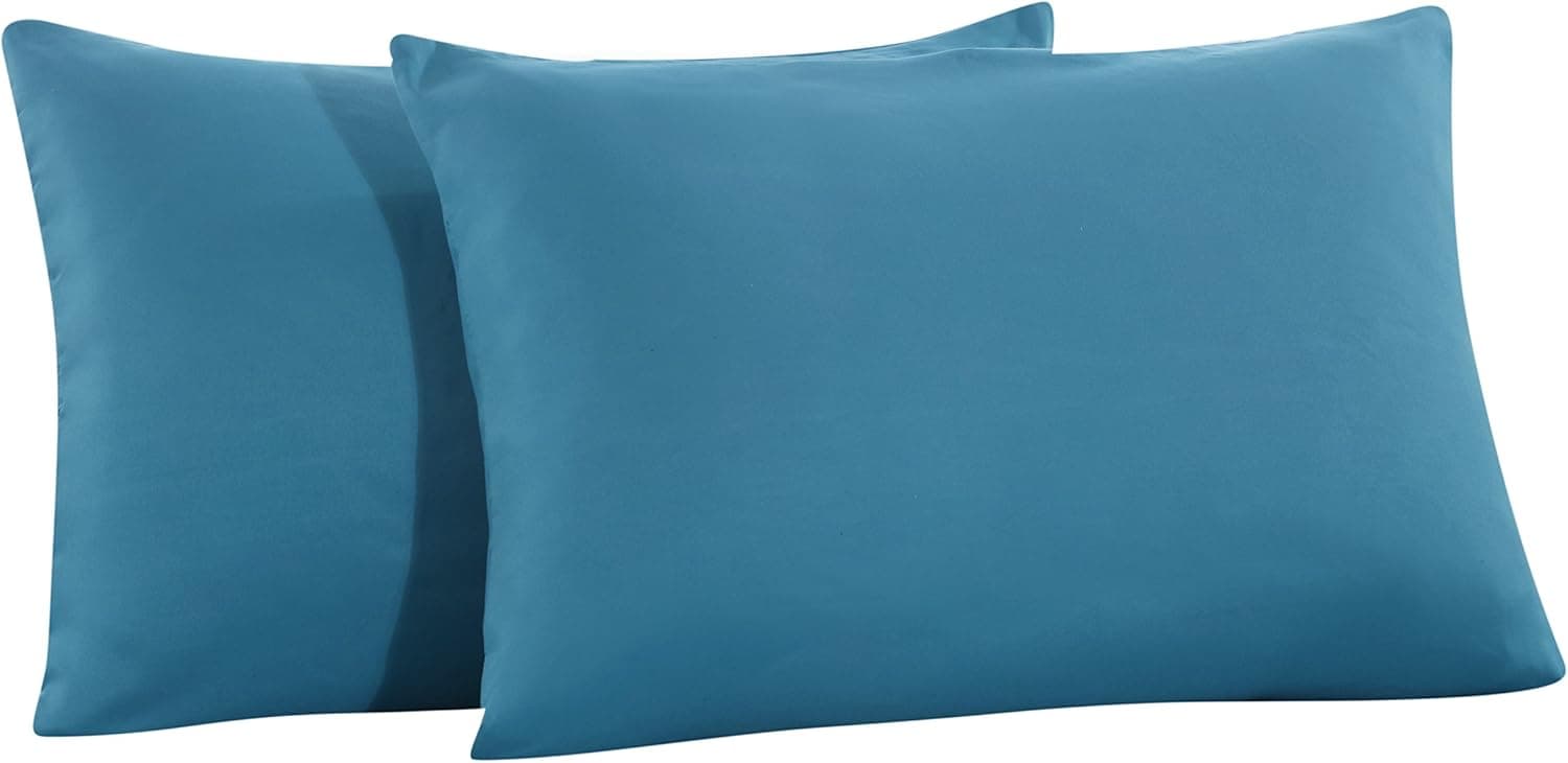 Mohap - Paire de taies d'oreiller en microfibre durable, Microfibre brossée, bleu sarcelle, 50x75cm 4