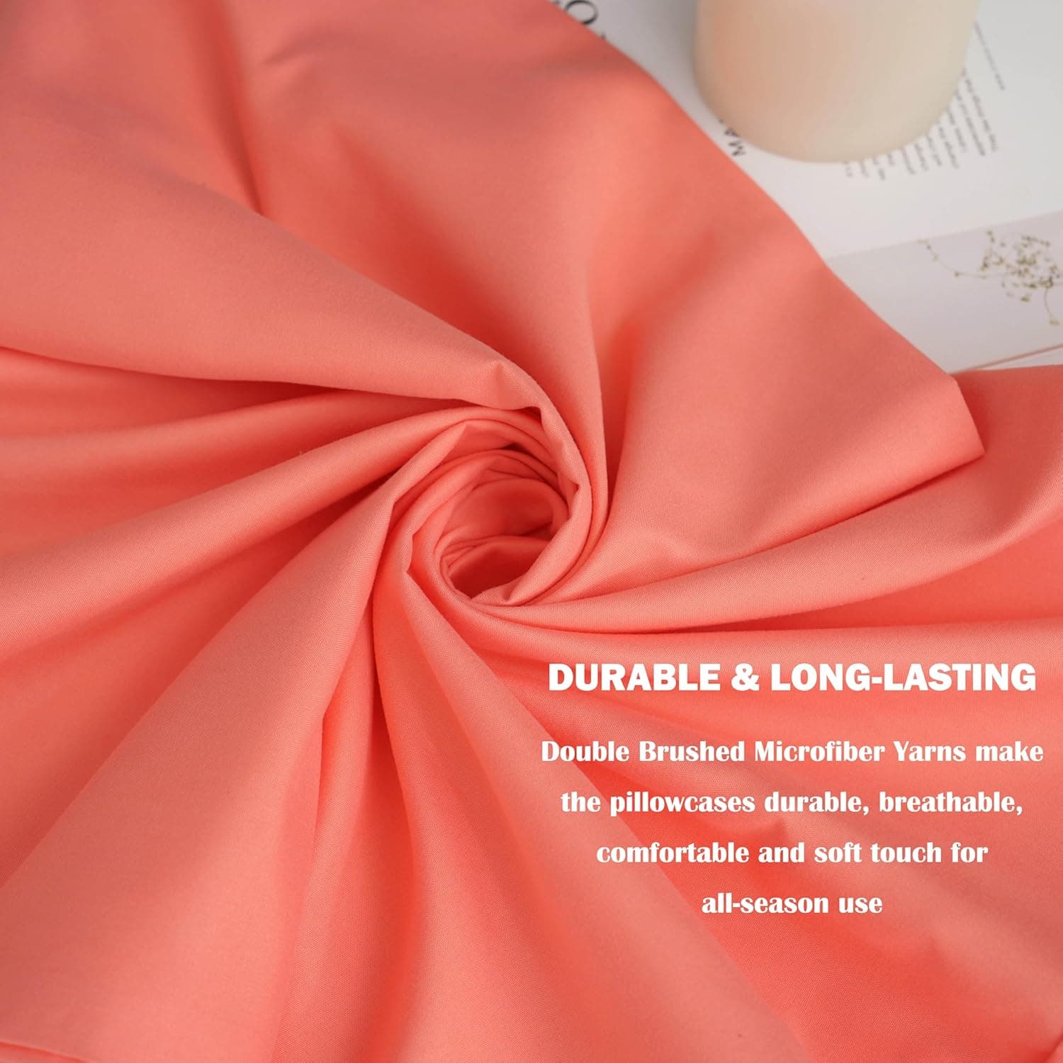 AYASW Pillowcases Queen Size Set of 2 Pack with Envelope Closure Premium Soft and Cozy Brushed Microfiber Coral Pillow Case 20x30 inches Wrinkle Fade Resistant Easy Care Stable Holiday Decor 4