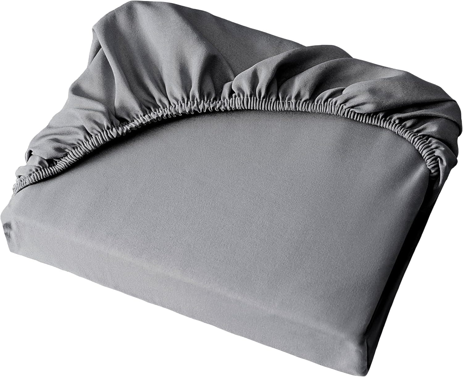 AYASW Fitted Sheet Only Queen Size Deep Pocket 16 inches Premium Soft and Cozy Bed Bottom Sheet 1800 Brushed Microfiber Wrinkle Fade Resistant Easy Care Stable Grey 4