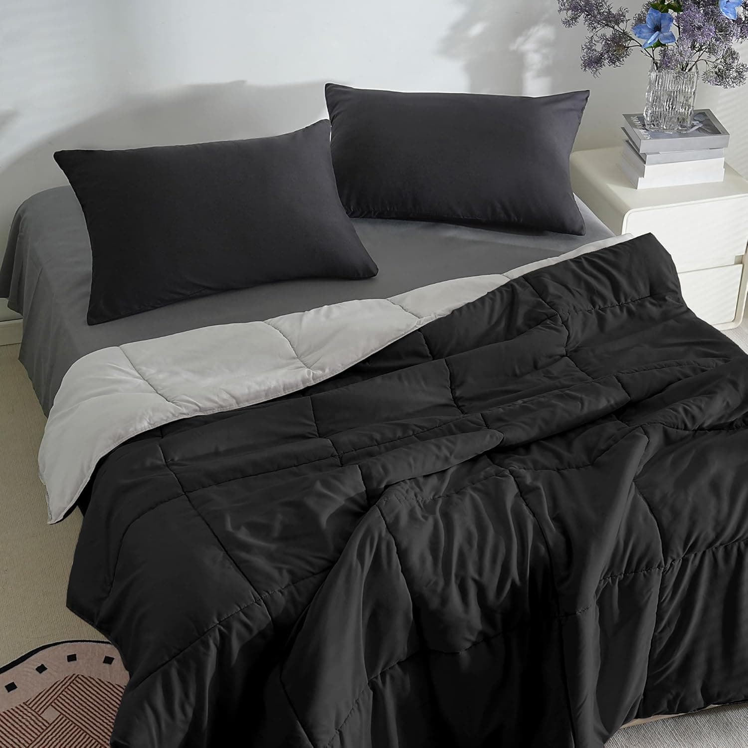 18 Couleurs Lot 2 Taie d'oreiller 50x70 cm Noir Housse Oreiller Coussin pour Canapé Lit Fermeture Éclair Anti-Acariens Hypoallergénique Protège Oreiller Zip Microfibre 4