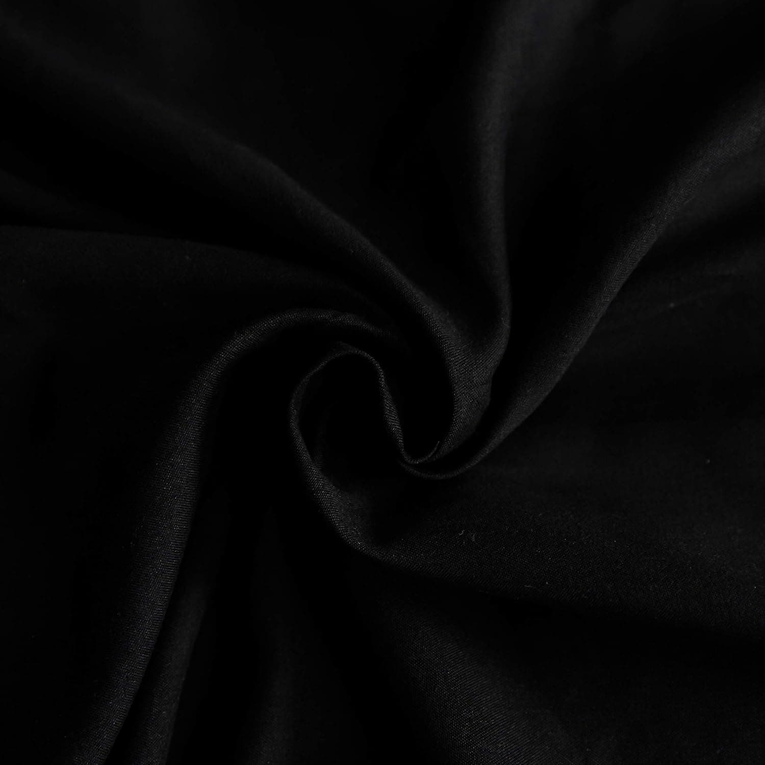 Brushed Microfibre Bed Linen, 1 Duvet Cover (200 x 200 cm) + 2 Pillowcases (80 x 80 cm), with Zip, Black 7