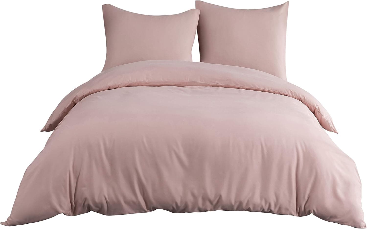 Brushed Microfibre Bed Linen, 1 Duvet Cover (200 x 200 cm) + 2 Pillowcases (80 x 80 cm), with Zip, Pink 6