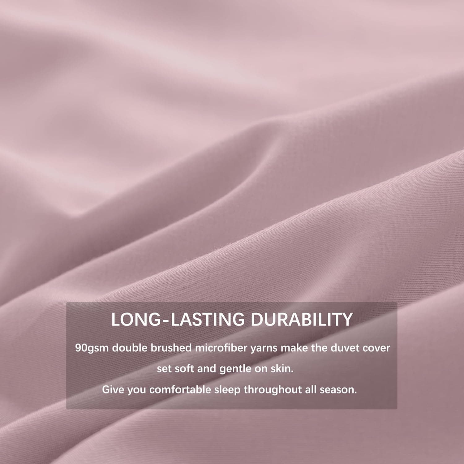 MOHAP Bedding King Duvet Cover Set 3 PCS Plain Brushed Microfiber Gift Bedding 1 Duvet Cover with 2 Zippers and 2 Pillowcases Pink 4