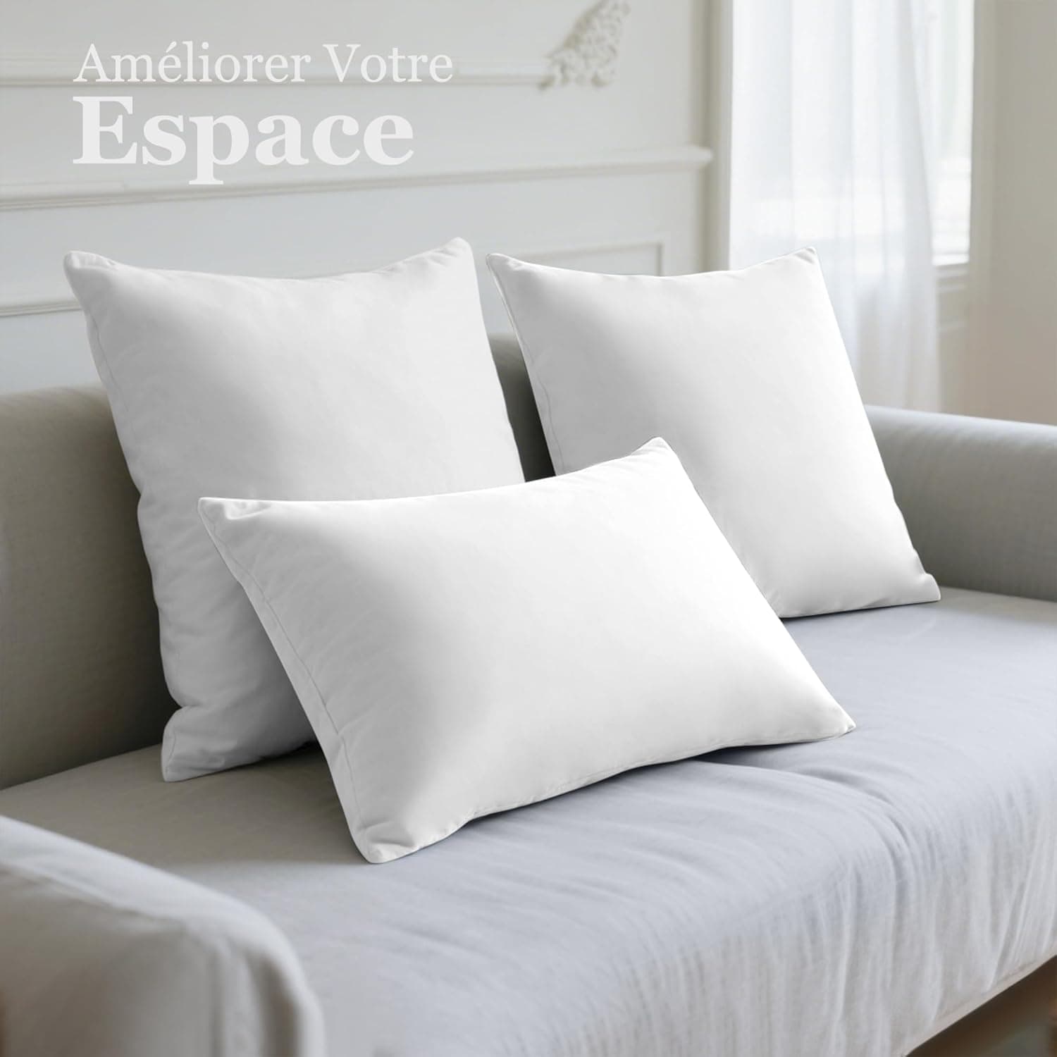 18 Couleurs Lot 2 Taie d'oreiller 65x65 cm Blanc Housse Oreiller Coussin pour Canapé Lit Fermeture Éclair Anti-Acariens Hypoallergénique Protège Oreiller Zip Microfibre 8