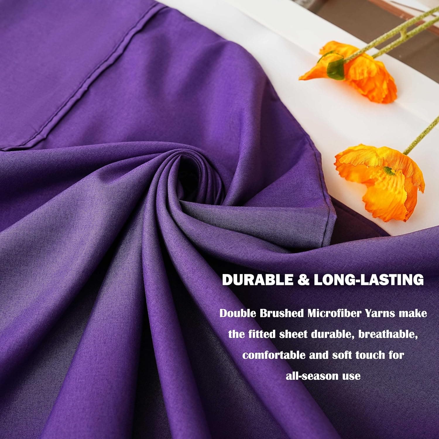 AYASW Pillowcases King Size Set of 2 Premium Soft and Cozy 1800 Double Brushed Microfiber with Envelope Closure Pillow Case 20x40 inches Purple Wrinkle Fade Resistant Stable Holiday Decor 6