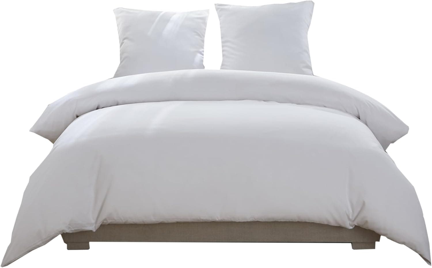 MOHAP Housse de Couette 220x240cm+2 Taies d'oreillers 65x65cm Blanc Parure de Lit Adulte 2 Personnes 100 Fils/cm² en Microfibre avec Fermeture Éclair 3