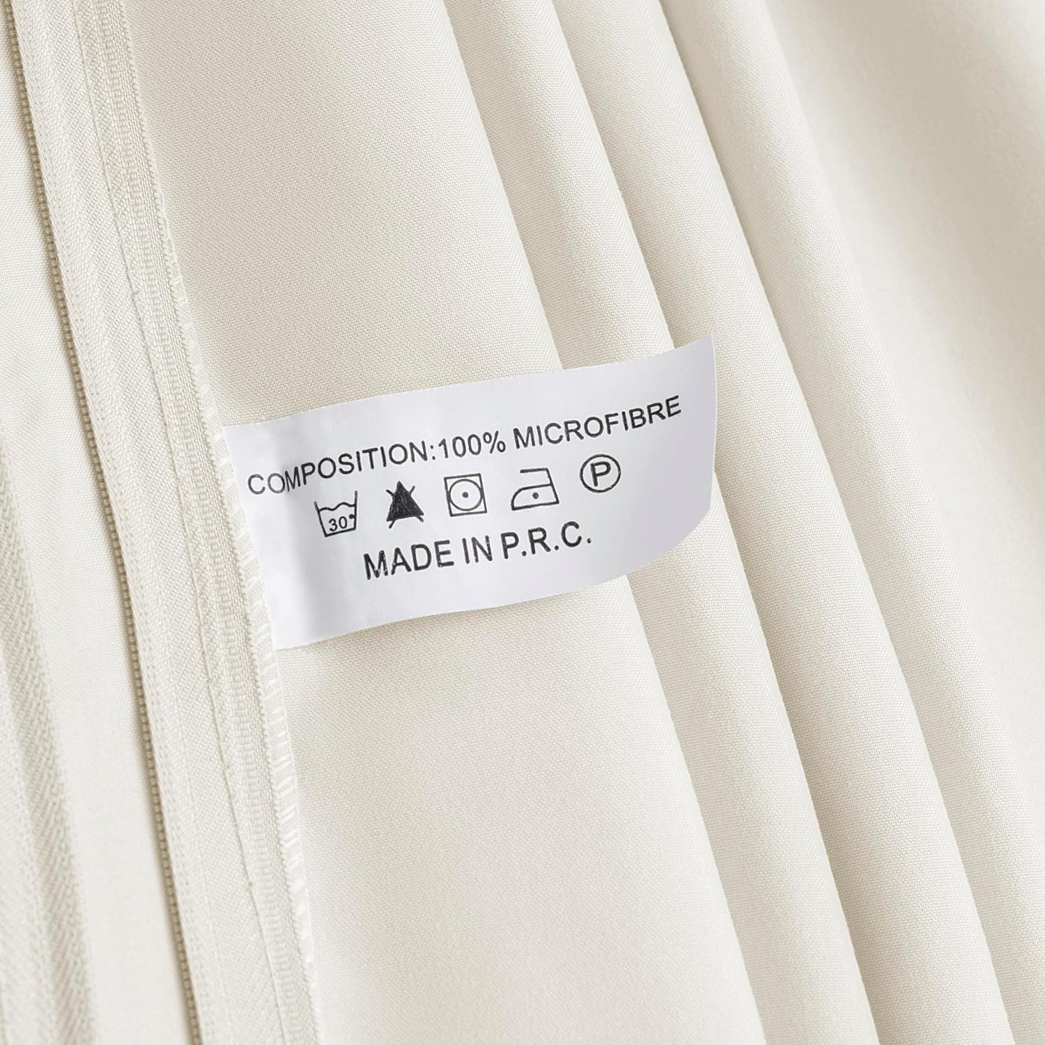 MOHAP Lot de 4- Taies d'oreiller 50x70cm Beige Housse d'oreiller avec Une Fermeture Eclair en Microfibre 3