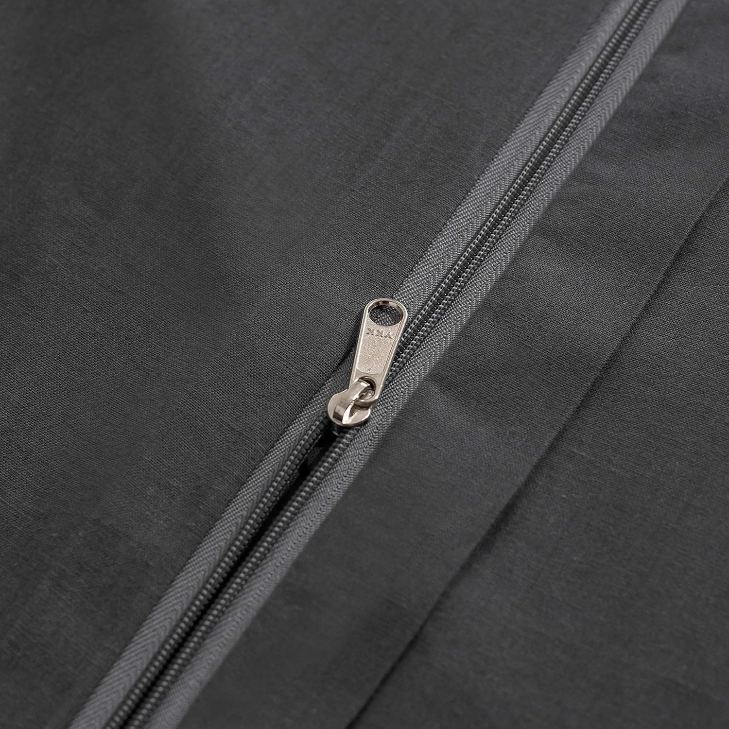 MOHAP 300 TC Housse de Couette 240x260cm Gris 100% Coton avec 2 Taies D'oreillers 65x65cm Parure de Lit 2 Personnes avec la Fermeture Eclaire 4