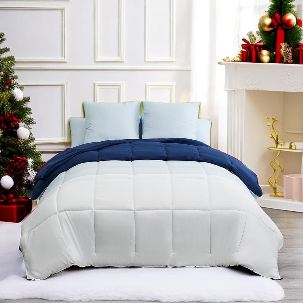 Duvet 135 x 200 cm Navy/Sky Blue/White