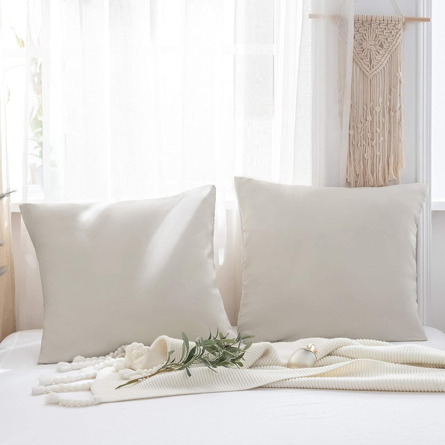 Set of 2 Cushion Covers, High Quality Cushion Cover with Zip, 100% Micro-fibre 5