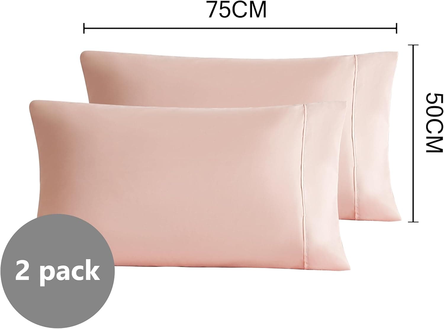 MOHAP Warm Pillowcases 50X75 cm 2 Pack- Super Soft Breathable Brushed Microfiber Pillow Cases Cover with Envelope Closure Pink 2