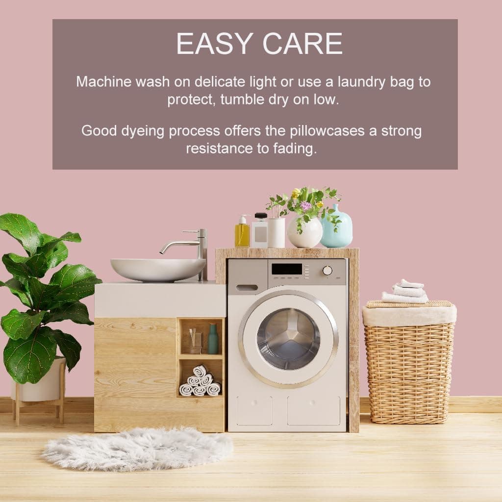 MOHAP Warm Pillowcases 50X75 cm 2 Pack- Super Soft Breathable Brushed Microfiber Pillow Cases Cover with Envelope Closure Pink 8