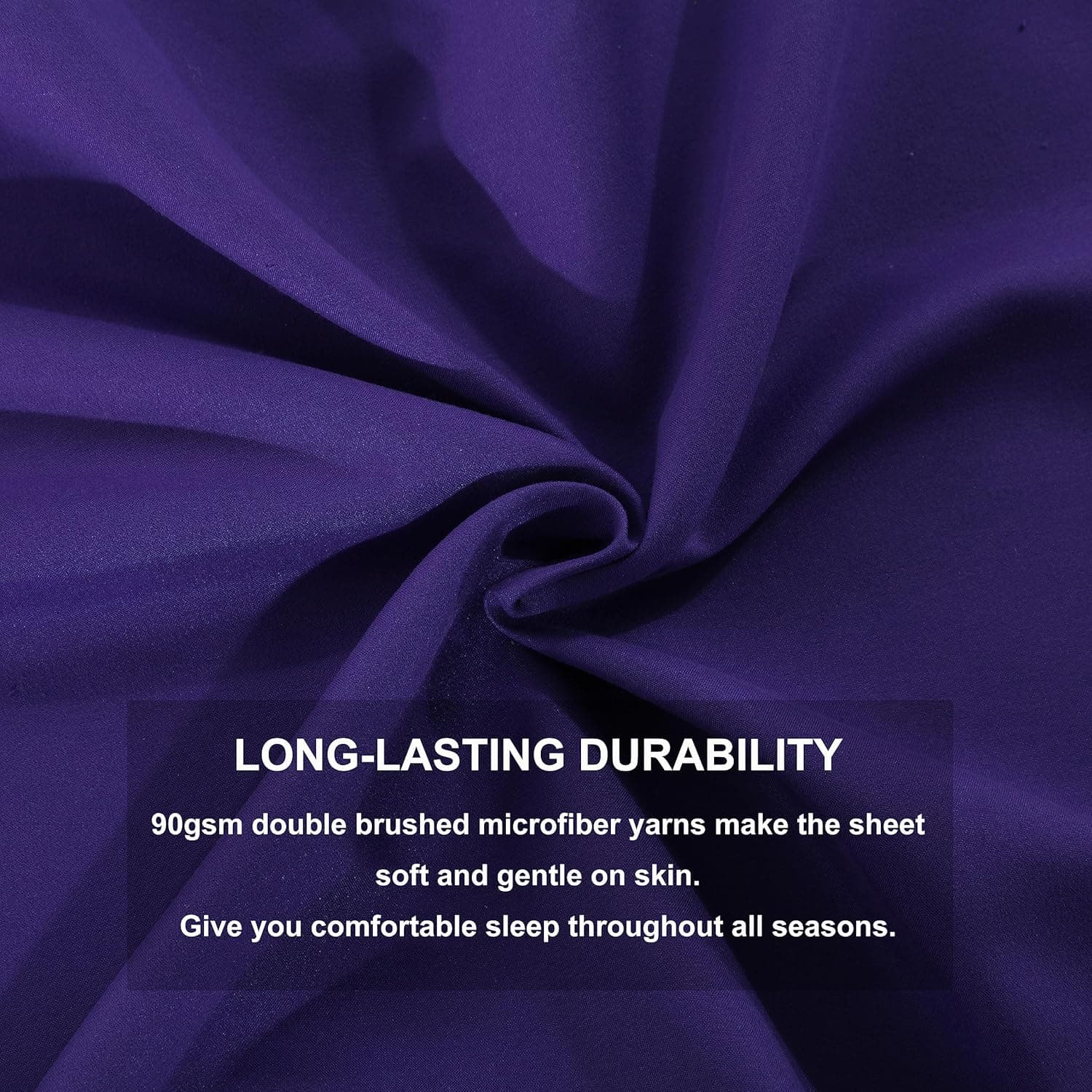 Mohap Drap-housse extra profond pour lit simple 40 cm en microfibre brossée, sans repassage, respirant (violet) 4