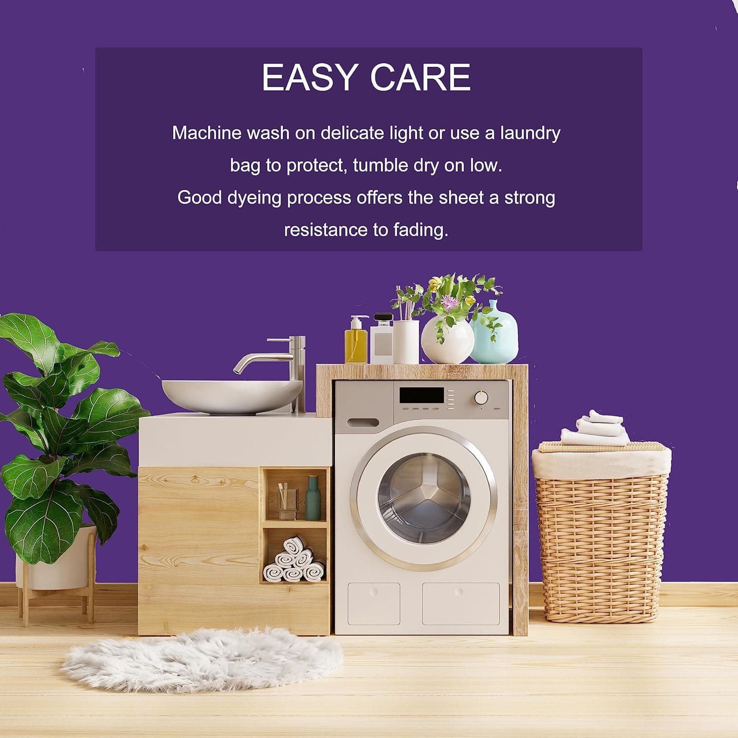 Mohap Drap-housse extra profond pour lit simple 40 cm en microfibre brossée, sans repassage, respirant (violet) 6