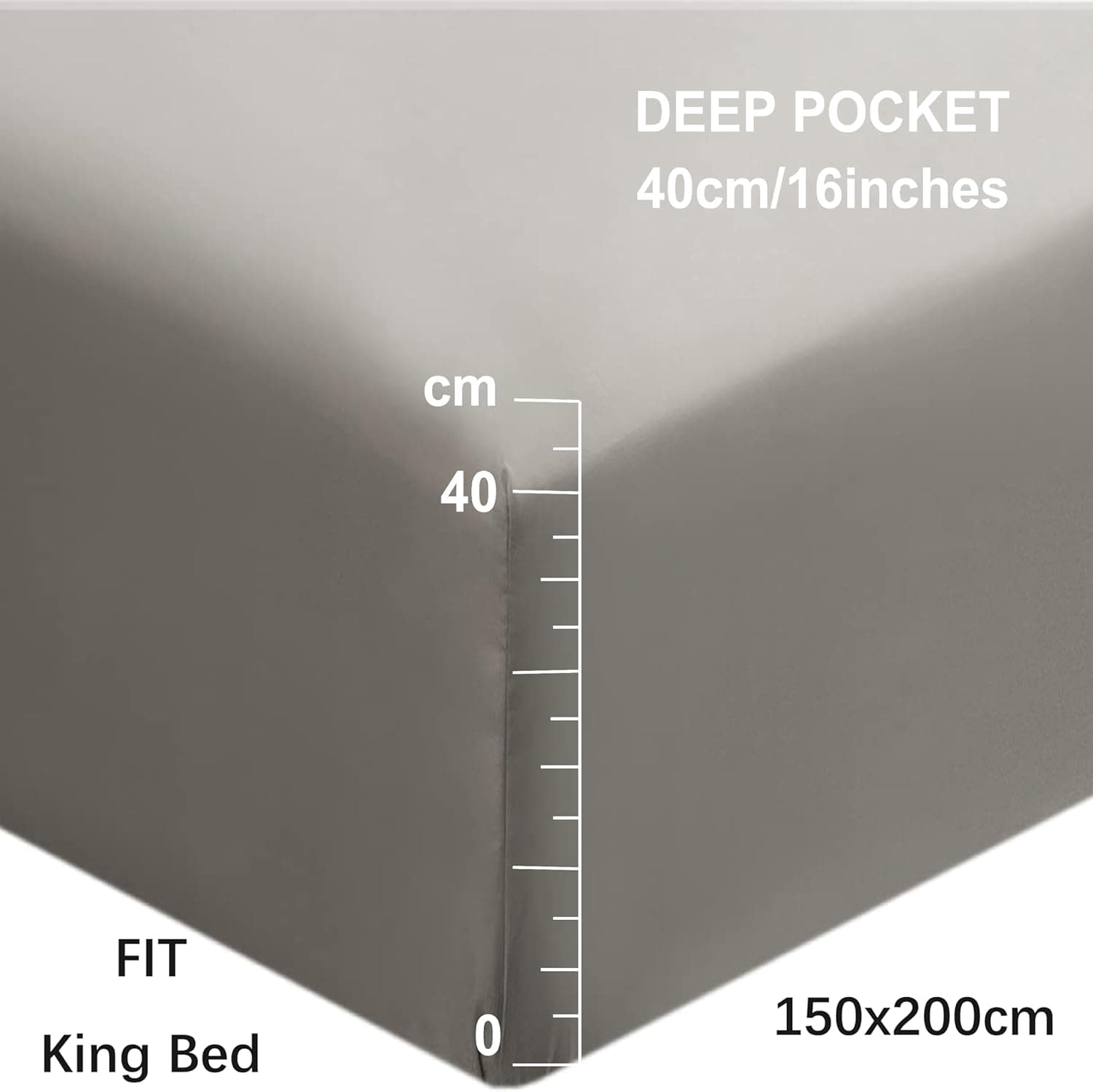 Mohap Drap-housse extra profond pour lit simple 40 cm - Sans taies d'oreiller - En microfibre brossée - Respirant (Kaki) 2