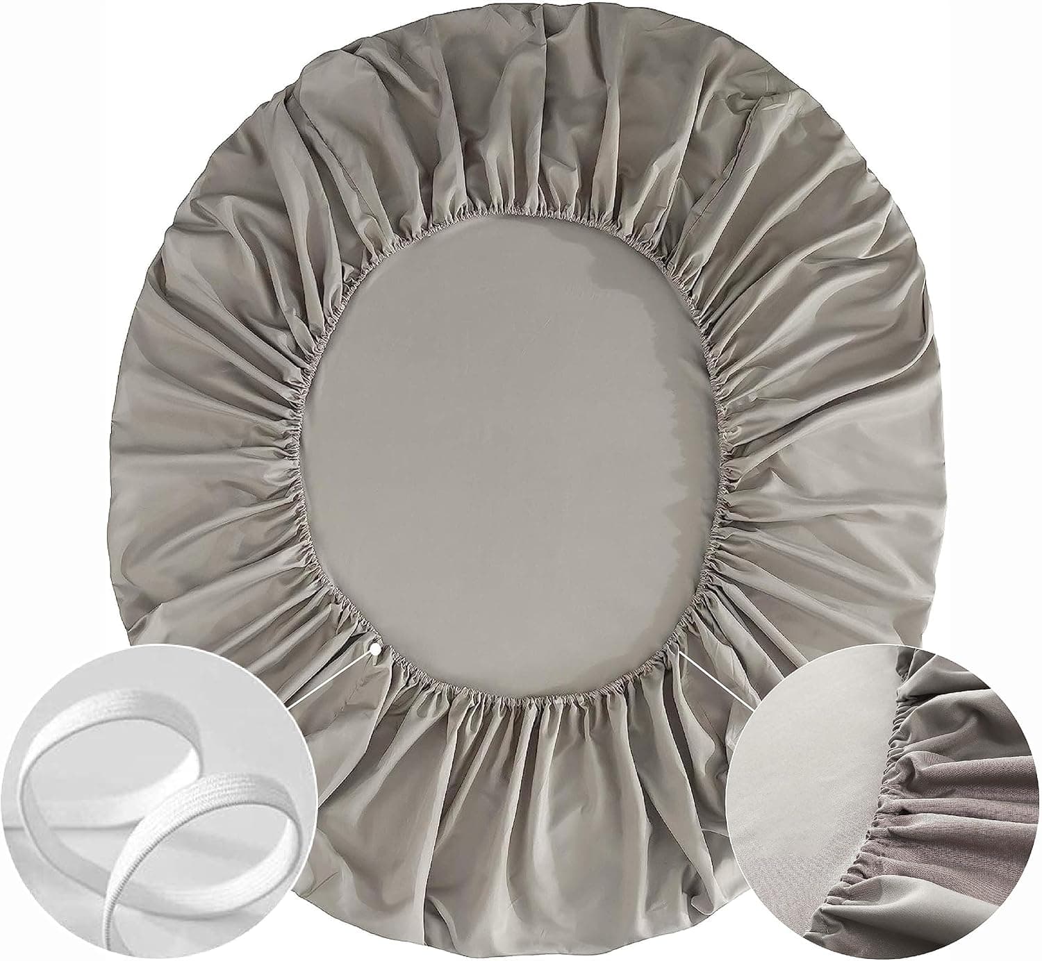 Mohap Drap-housse extra profond pour lit simple 40 cm - Sans taies d'oreiller - En microfibre brossée - Respirant (Kaki) 3