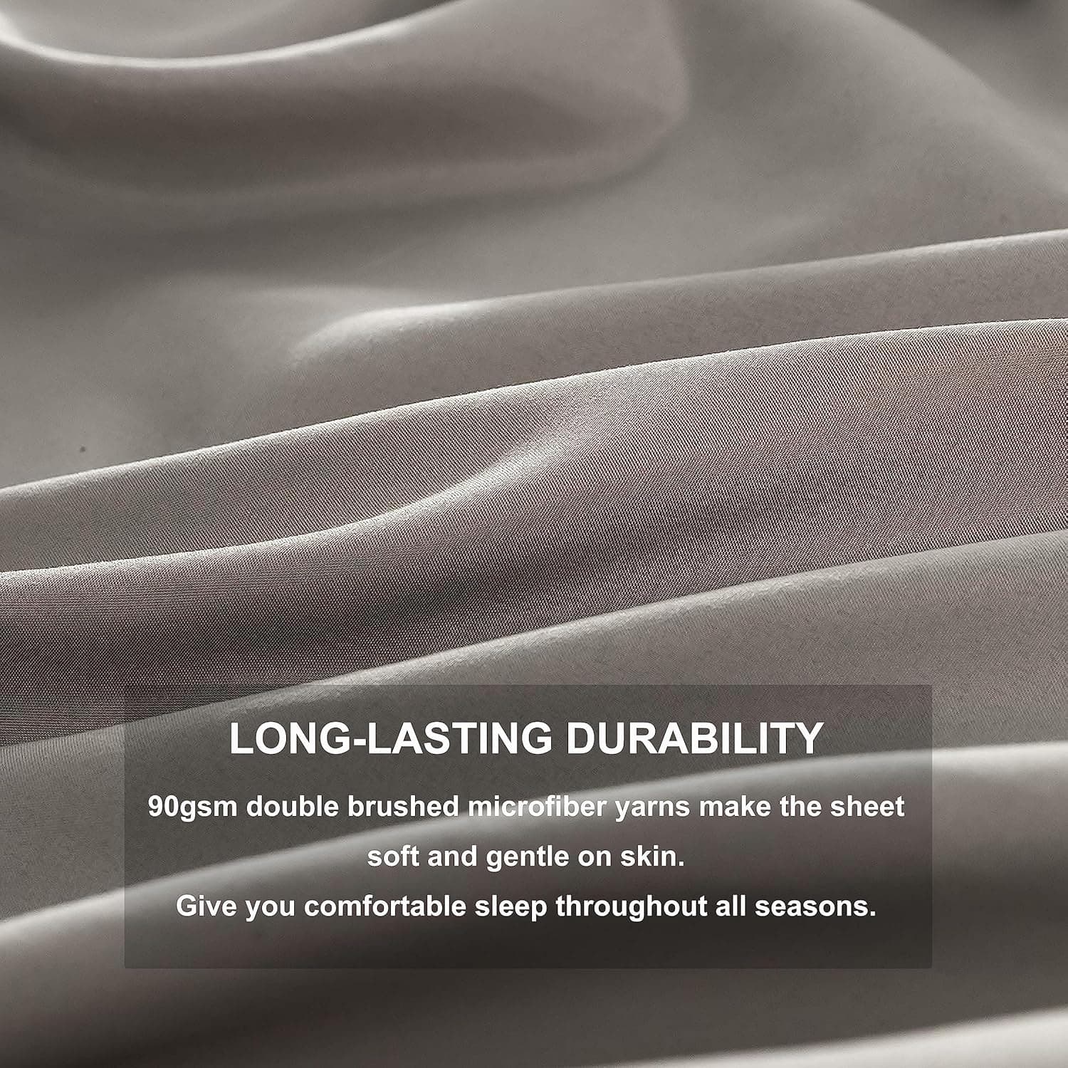 Mohap Drap-housse extra profond pour lit simple 40 cm - Sans taies d'oreiller - En microfibre brossée - Respirant (Kaki) 4