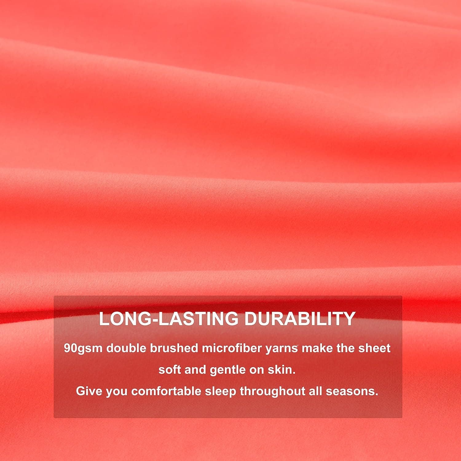 Mohap Drap-housse extra profond pour lit simple 40 cm en microfibre brossée, sans repassage, respirant (corail) 4