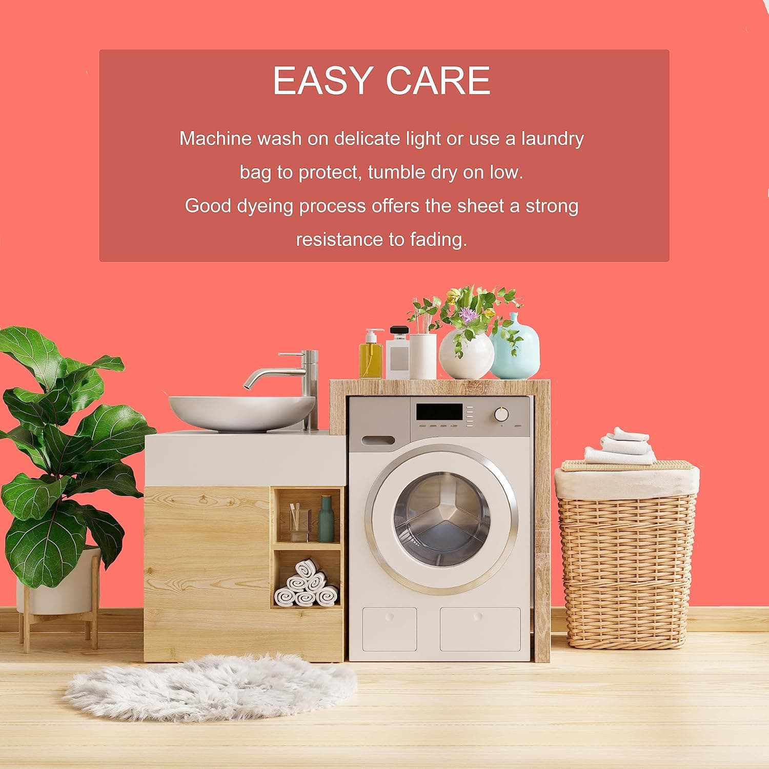 Mohap Drap-housse extra profond pour lit simple 40 cm en microfibre brossée, sans repassage, respirant (corail) 6