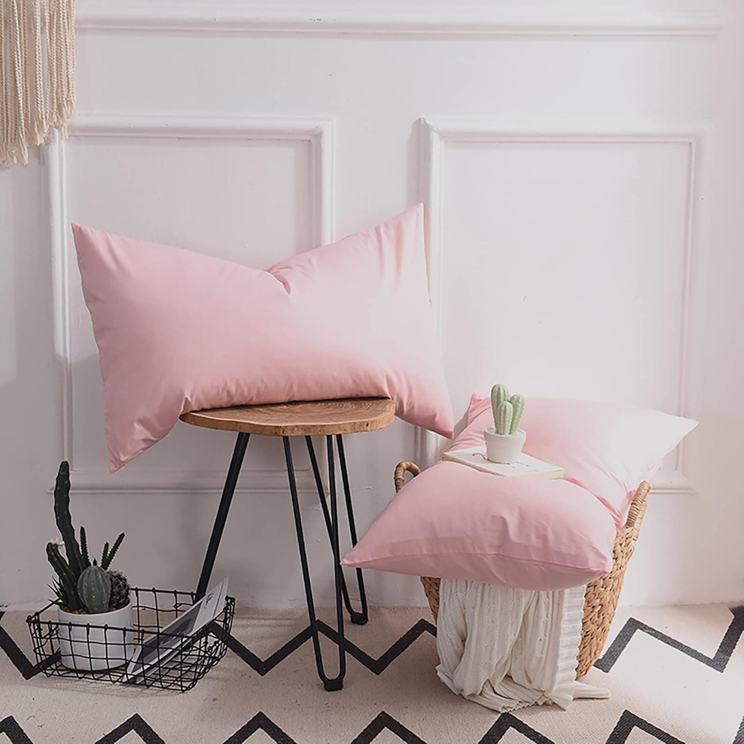 Mohap - Paire de taies d'oreiller en microfibre durable, Microfibre, rose, 4 pack 50x75 4