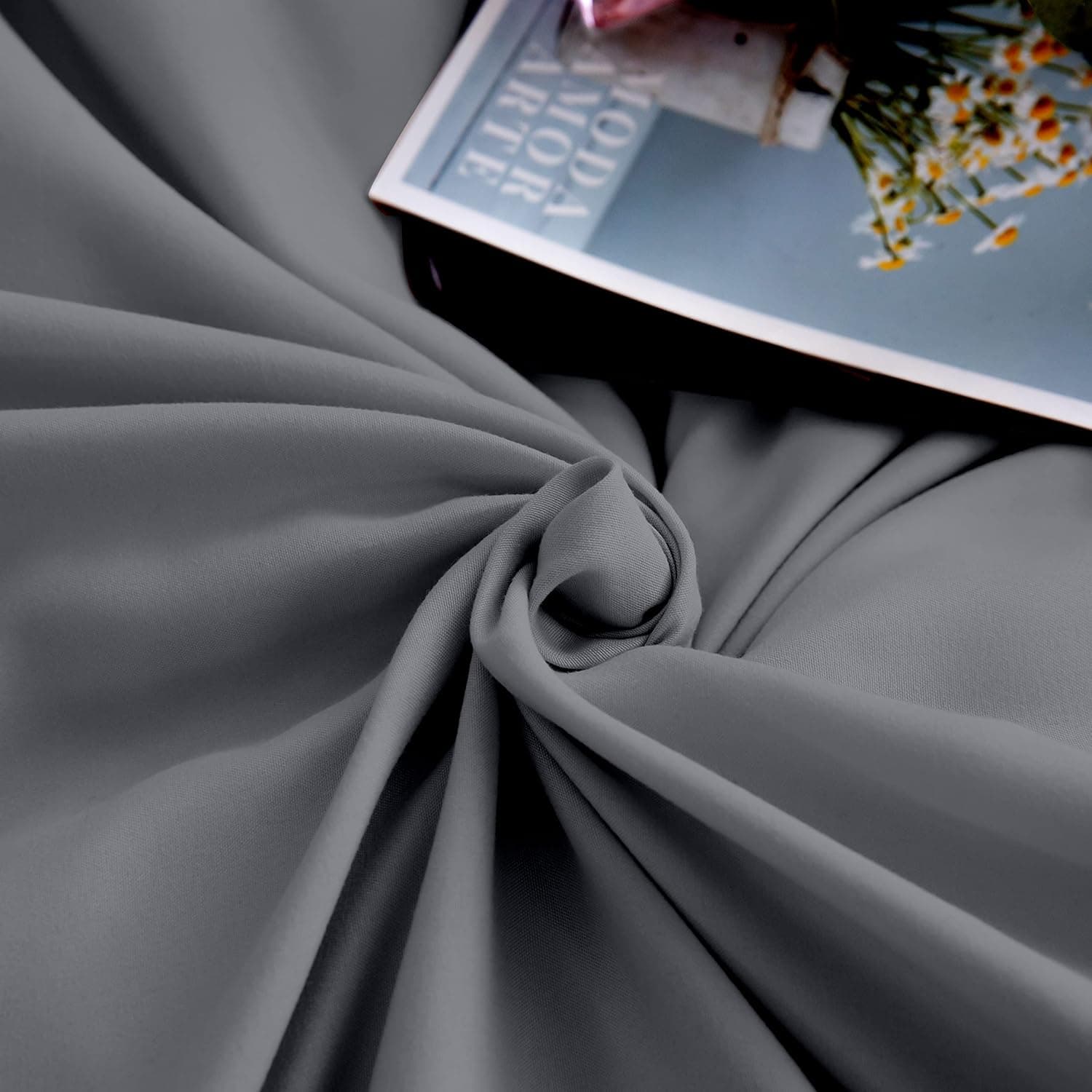 Mohap - Paire de taies d'oreiller en microfibre durable, Microfibre, gris, 4 pack 50x75 3