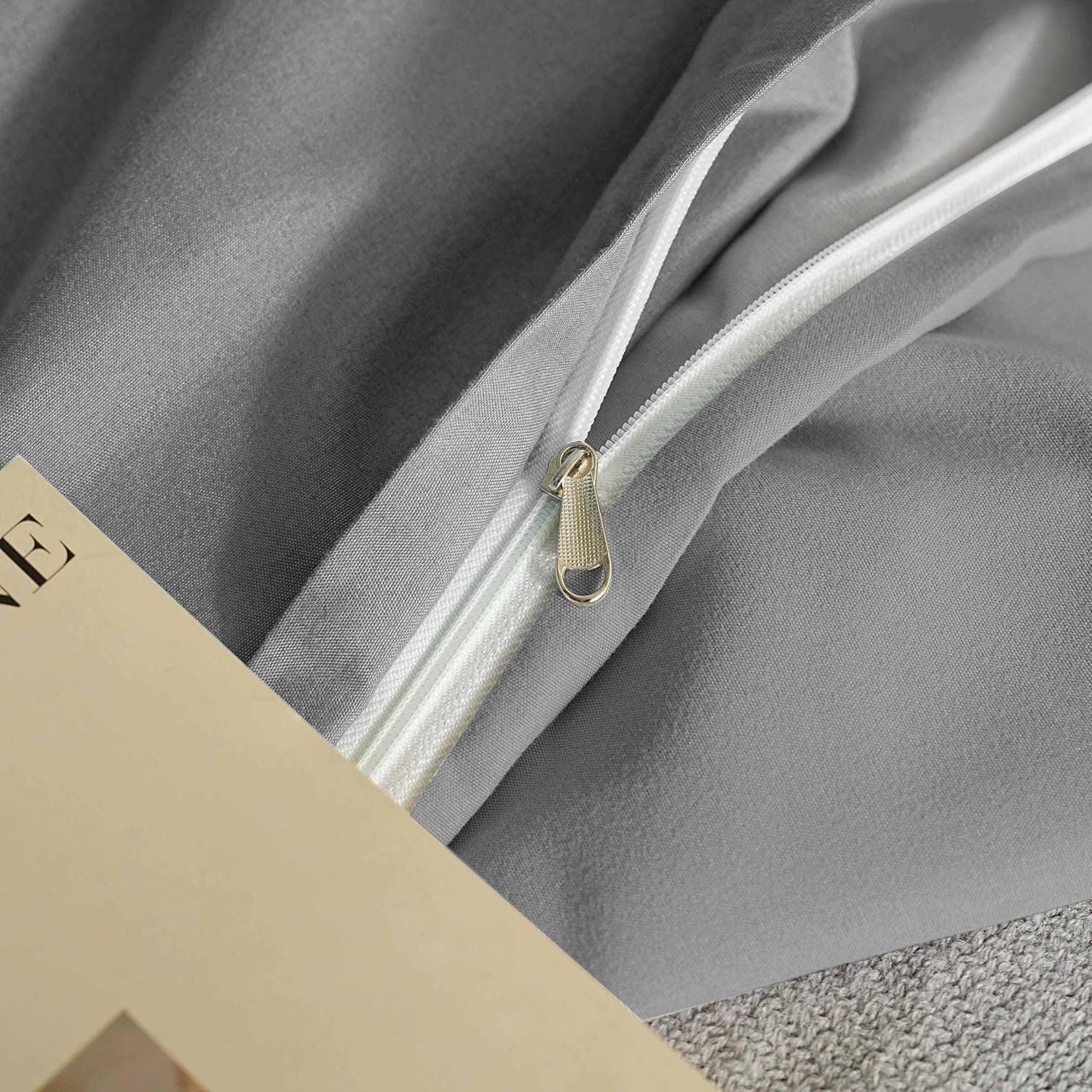 Mohap - Paire de taies d'oreiller en microfibre durable, Microfibre, gris, 4 pack 50x75 5