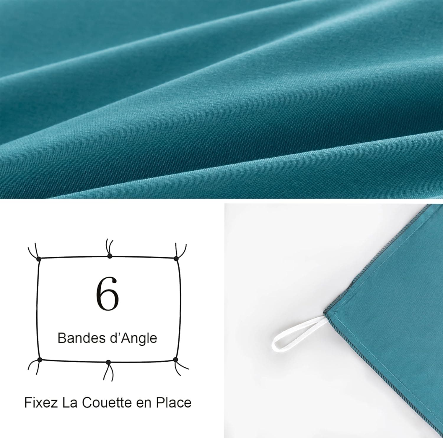 16 Couleurs Sets de Housses de Couettes 220x240 cm Double Fermeture Éclair 3 Pièces Microfibre Brossée 100 Fils/cm² + 2 Taies d'oreiller 65x65 cm Bleu Lac Parure de Lit Adulte 2 Personnes 4