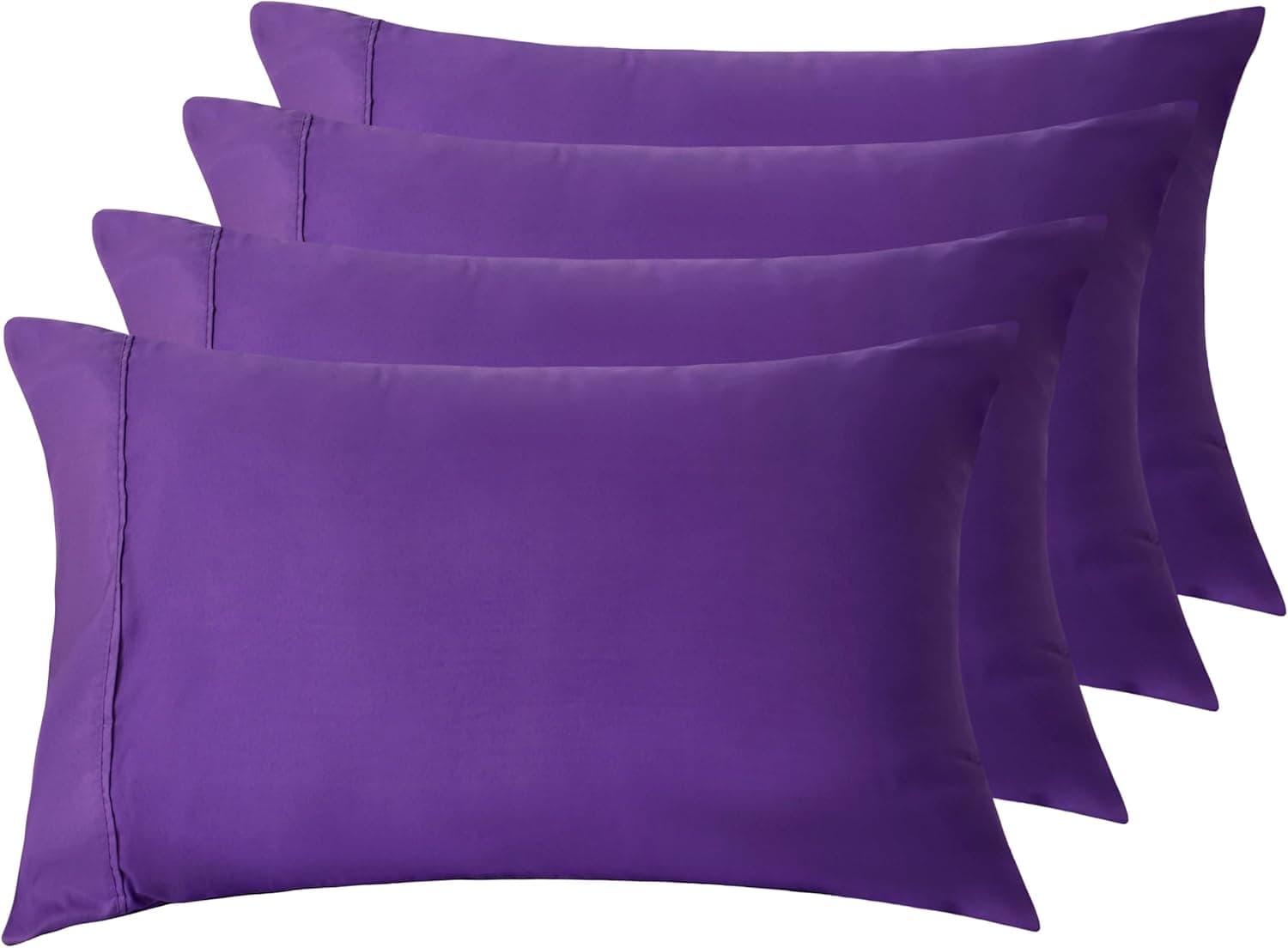 AYASW Pillowcases Queen Size Set of 4 Premium Soft and Cozy Double Brushed Microfiber with Envelope Closure Purple Pillow Case 20x30 inch Wrinkle Fade Resistant Easy Care Holiday Decor