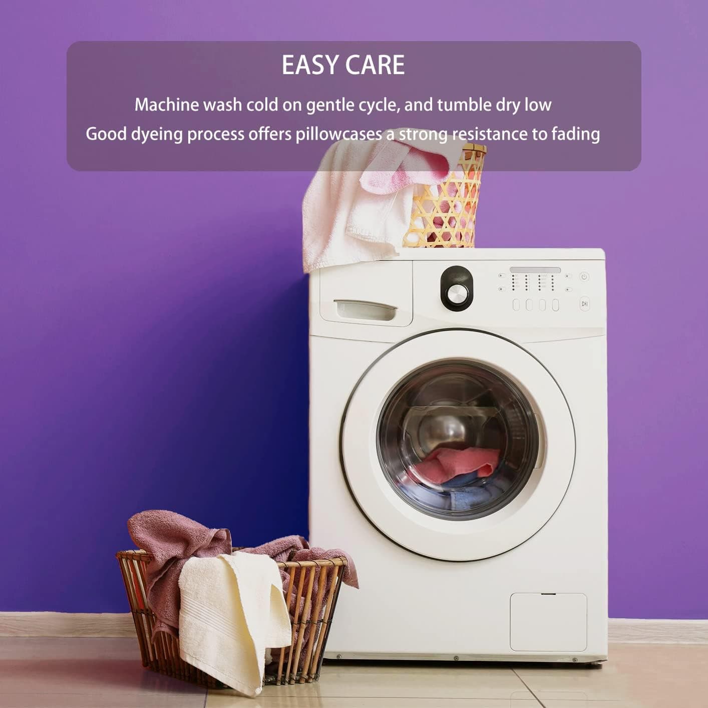 AYASW Pillowcases Queen Size Set of 4 Premium Soft and Cozy Double Brushed Microfiber with Envelope Closure Purple Pillow Case 20x30 inch Wrinkle Fade Resistant Easy Care Holiday Decor 6