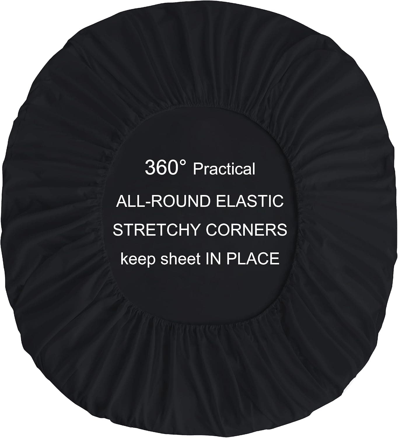 MOHAP Fitted Sheet Set King Size 16" Deep Pocket with 1 Bedsheet and 2 Pillowcases Brushed Microfiber Black 4