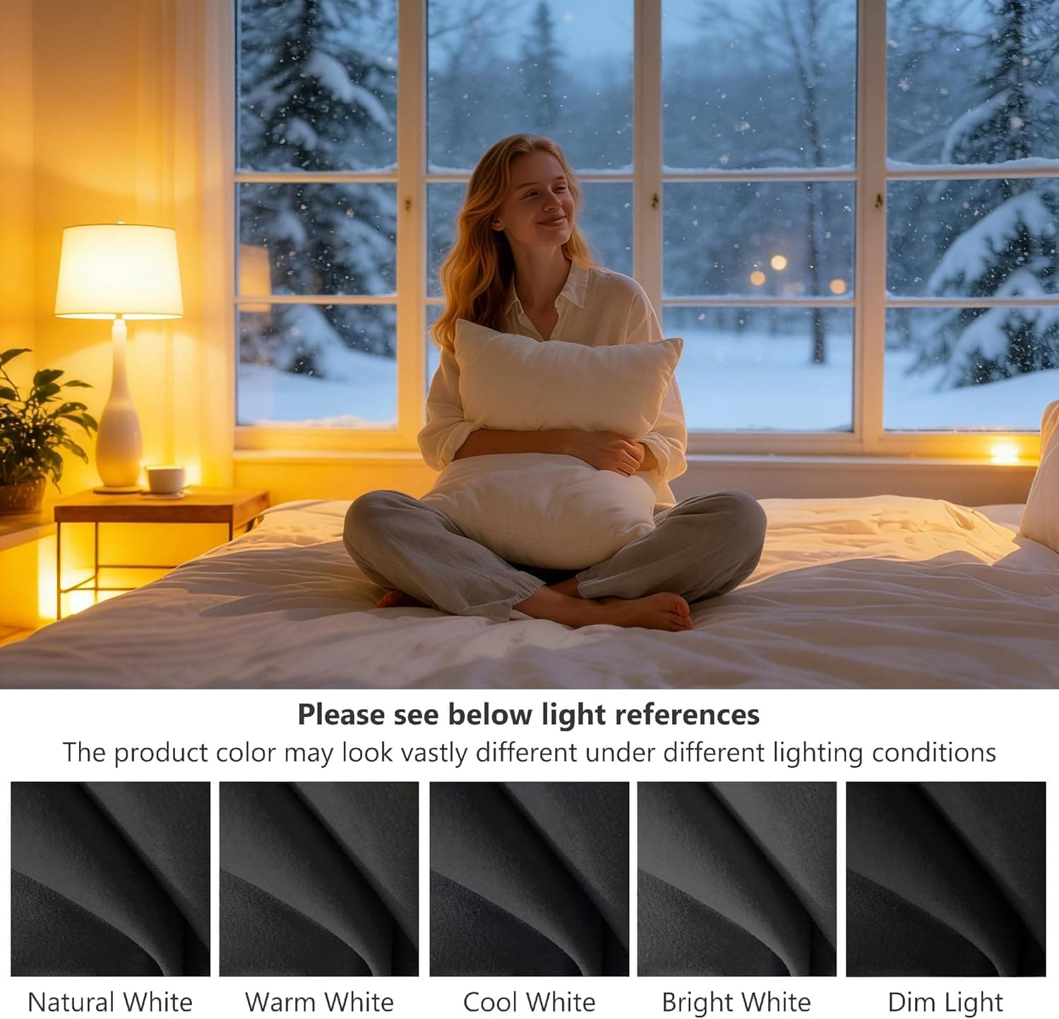 MOHAP Fitted Sheet Set King Size 16" Deep Pocket with 1 Bedsheet and 2 Pillowcases Brushed Microfiber Black 6