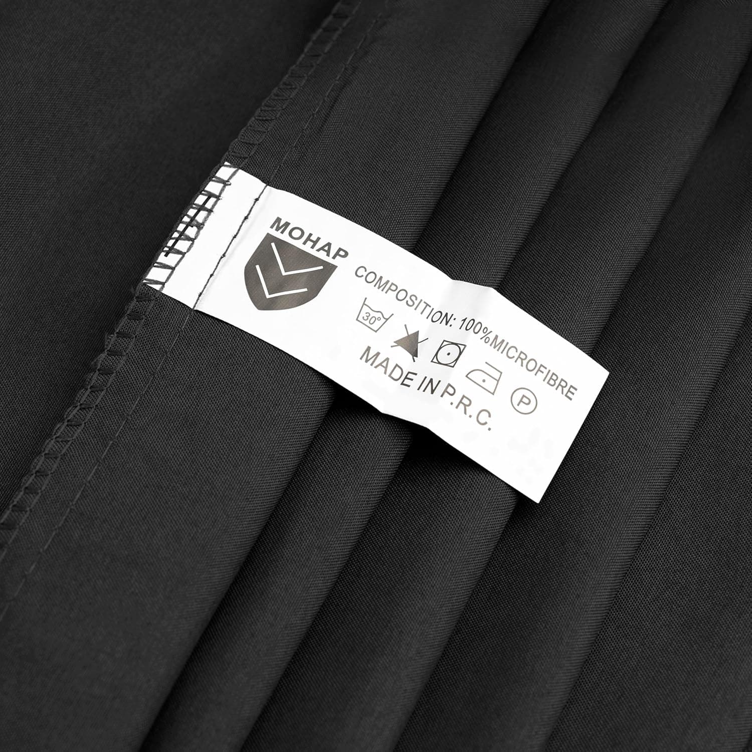 MOHAP Lot de 4- Taies d'oreiller 65x65cm Noir Housse d'oreiller avec Une Fermeture éclair en Microfibre 2